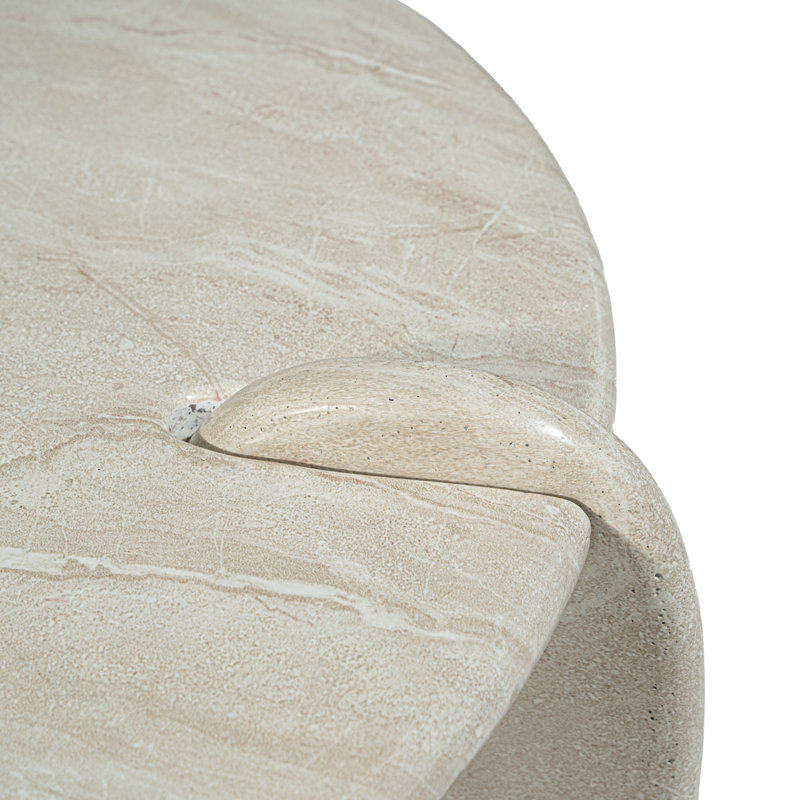 Grover Outdoor Faux Stone Coffee Table - White
