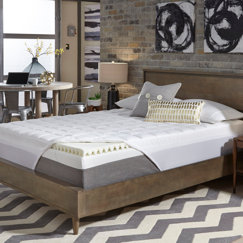 Surmatelas réversible en mousse à mémoire de forme et fibre 2 pièces Slumber Solutions, Très grand, 3.5"