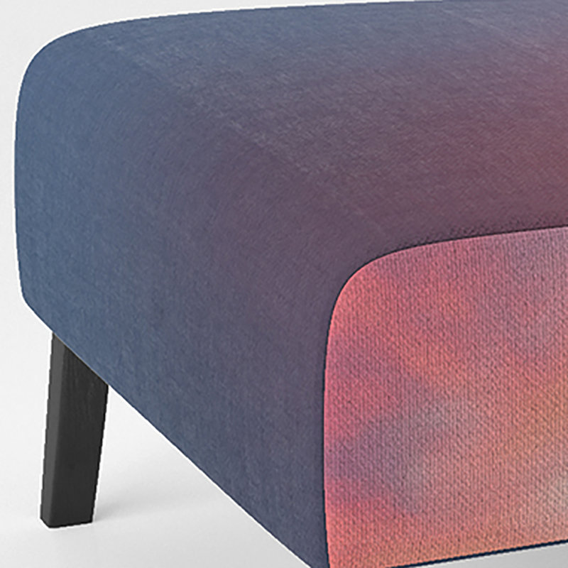 Brechta Vibrant Curve Design II - Velvet Upholstered Modern Slipper Chair, Orange/Blue/Black