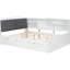 Lit plateforme en bois avec lit gigogne, rangement pour tête de lit et tablettes en blanc - tablette pleine grandeur, compartiment fonctionnel avec rangement