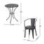 Ensemble bistro en métal 3 pièces avec table ronde et 2 chaises Colmar, mobilier d'extérieur noir et argent-129691343
