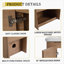 Meuble-lavabo mural 68 po avec lavabo en céramique blanche et tablettes de rangement et 1 porte à fermeture en douceur, emballage KD, contreplaqué-2128232987