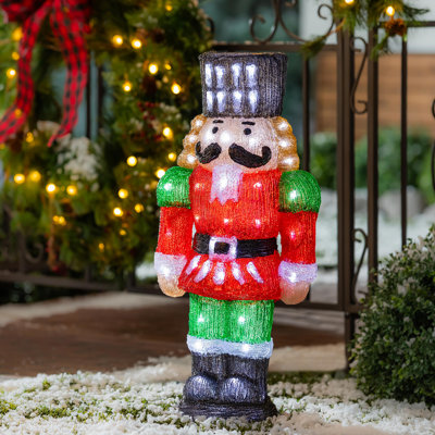 LED Nutcracker Acrylic Garden Statue, 16"H