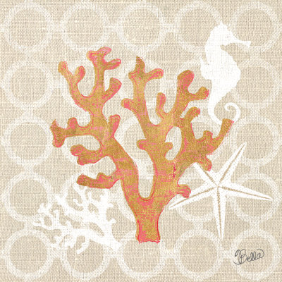 Beach Linen Coral by Studio Bella - Wrapped Canvas Painting