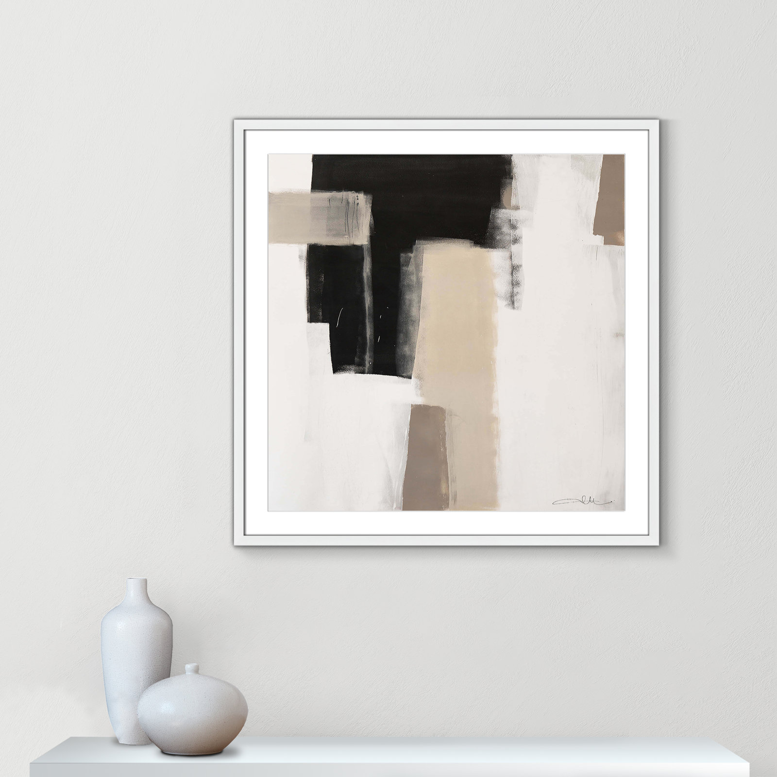 Earth Scapes I-A Print by Casa Fine Arts, 32" H x 32" W x 1.25" D, White Box Framed