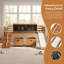 Lit mezzanine simple Adventure-Ready avec mur d'escalade, glissade, espaces de rangement sous le lit et tableau noir pour enfants actifs-456570183