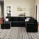 U Shaped Sofa Set Large Velvet Chenille Pullout Sofa Bed Modular Sectional Couch With Storage Ottoman