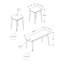 Ensemble de table, ensemble de 3 pièces, café, bout, côté, décor, salon, stratifié gris, Mid-Century, moderne-860632044