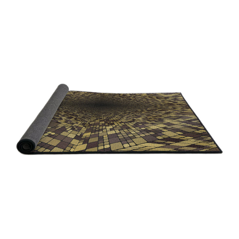 Tapis olive / beige Power Loom, Rond 8 pi
