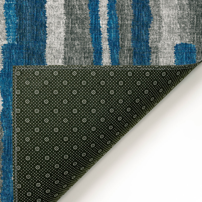 Chenille Washable Abstract Indoor / Outdoor Rug, Rectangle 3' x 5'