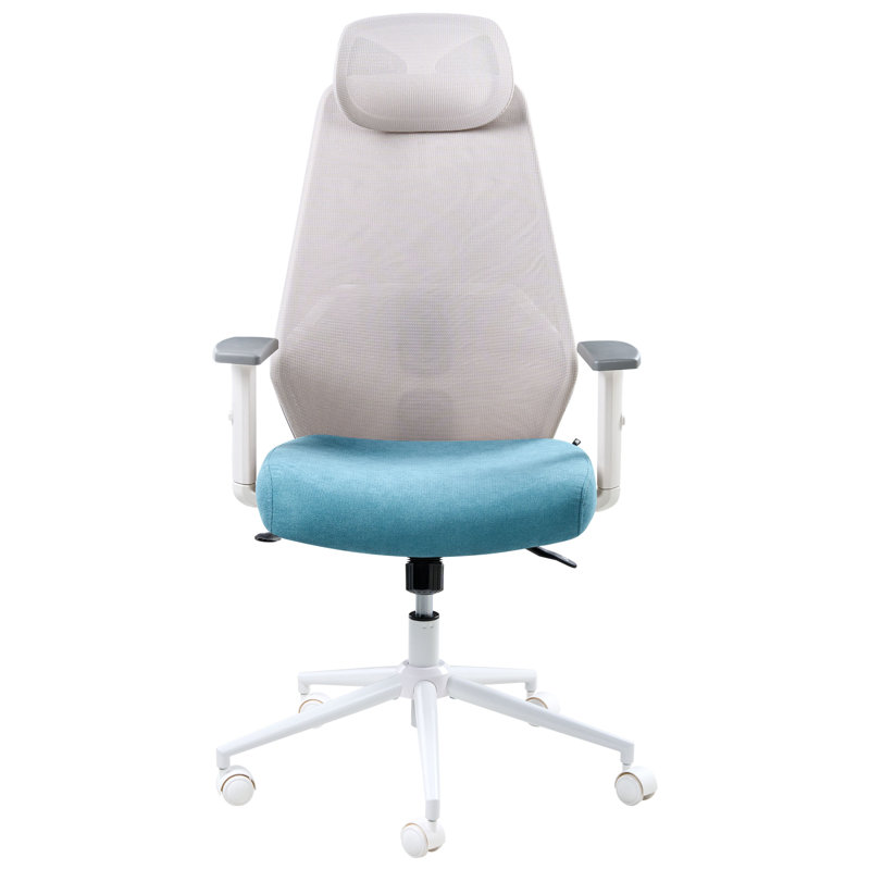Office Chair with Headrest, Teal/Light Grey
