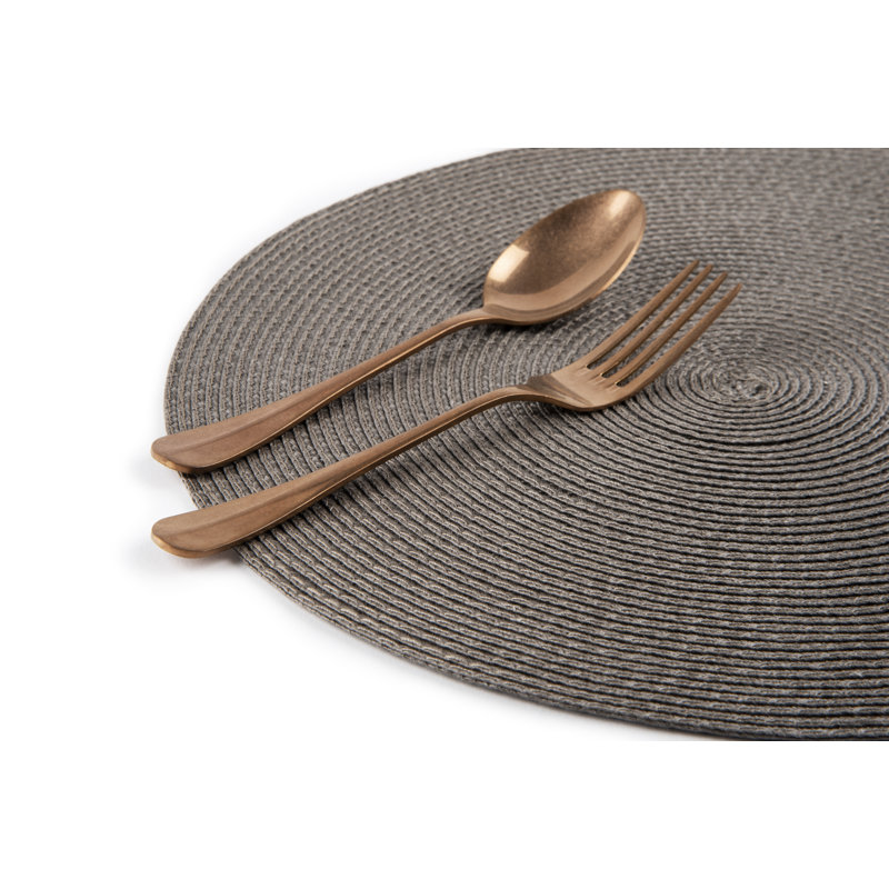 Round pieces of gray placemats 36cm, Grey/Dove Grey