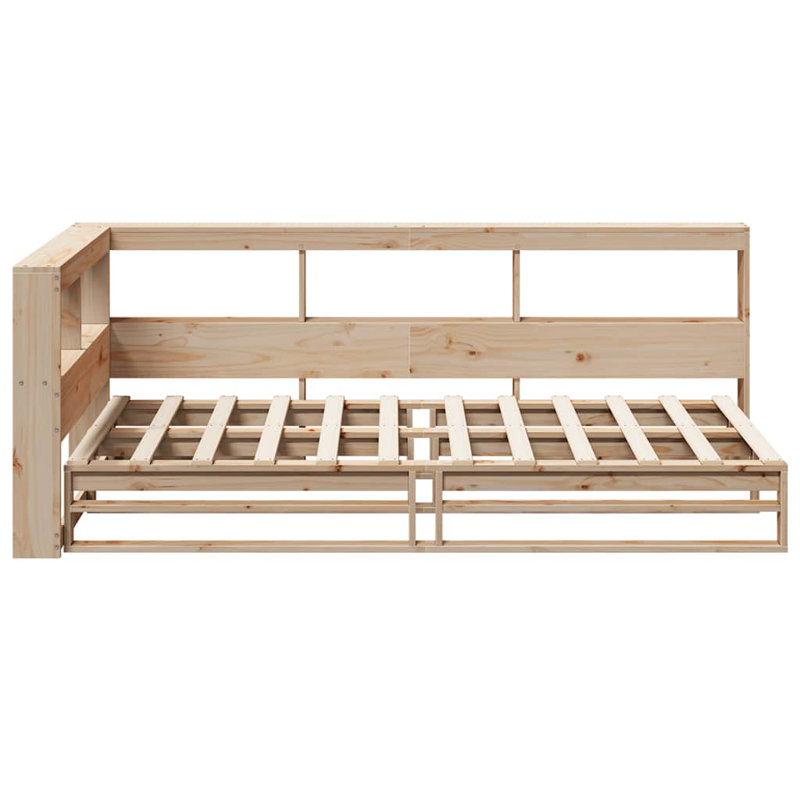 Solid Wood Storage Bed, European Single (90 x 200 cm), Brown
