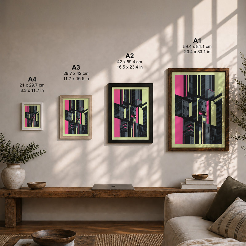 Fragmented City Industrial - Framed Print, A1 - 84.1 x 59.4 cm, Unframed