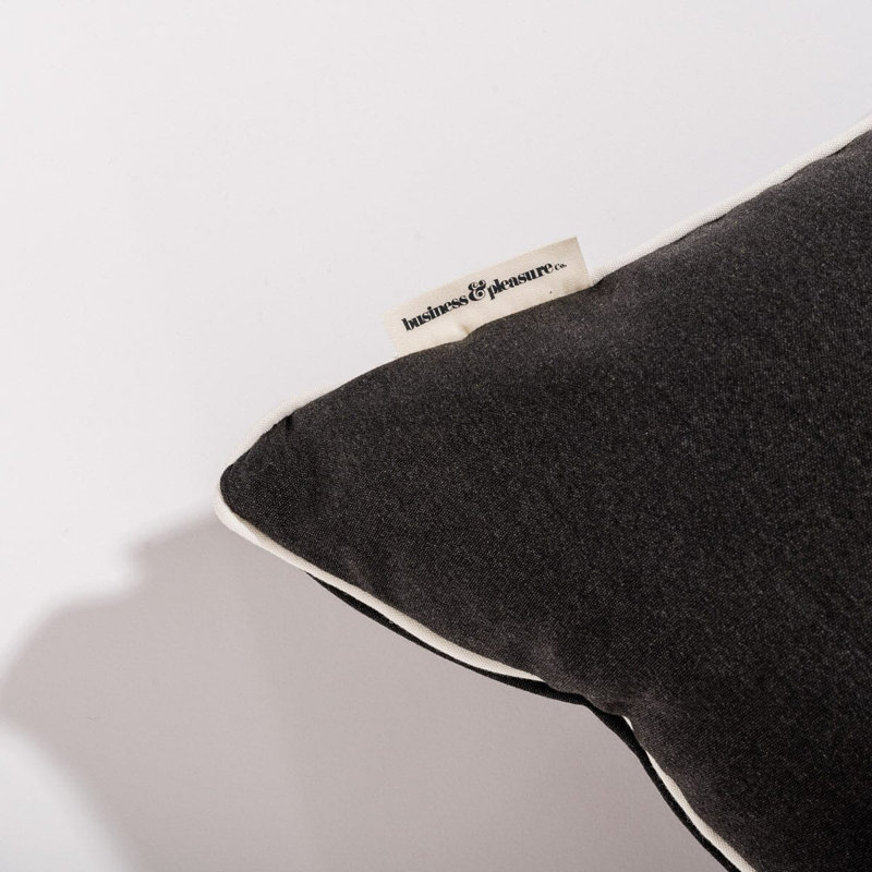 Indoor/Outdoor Pillow Cover & Insert, Square 26", Black/White
