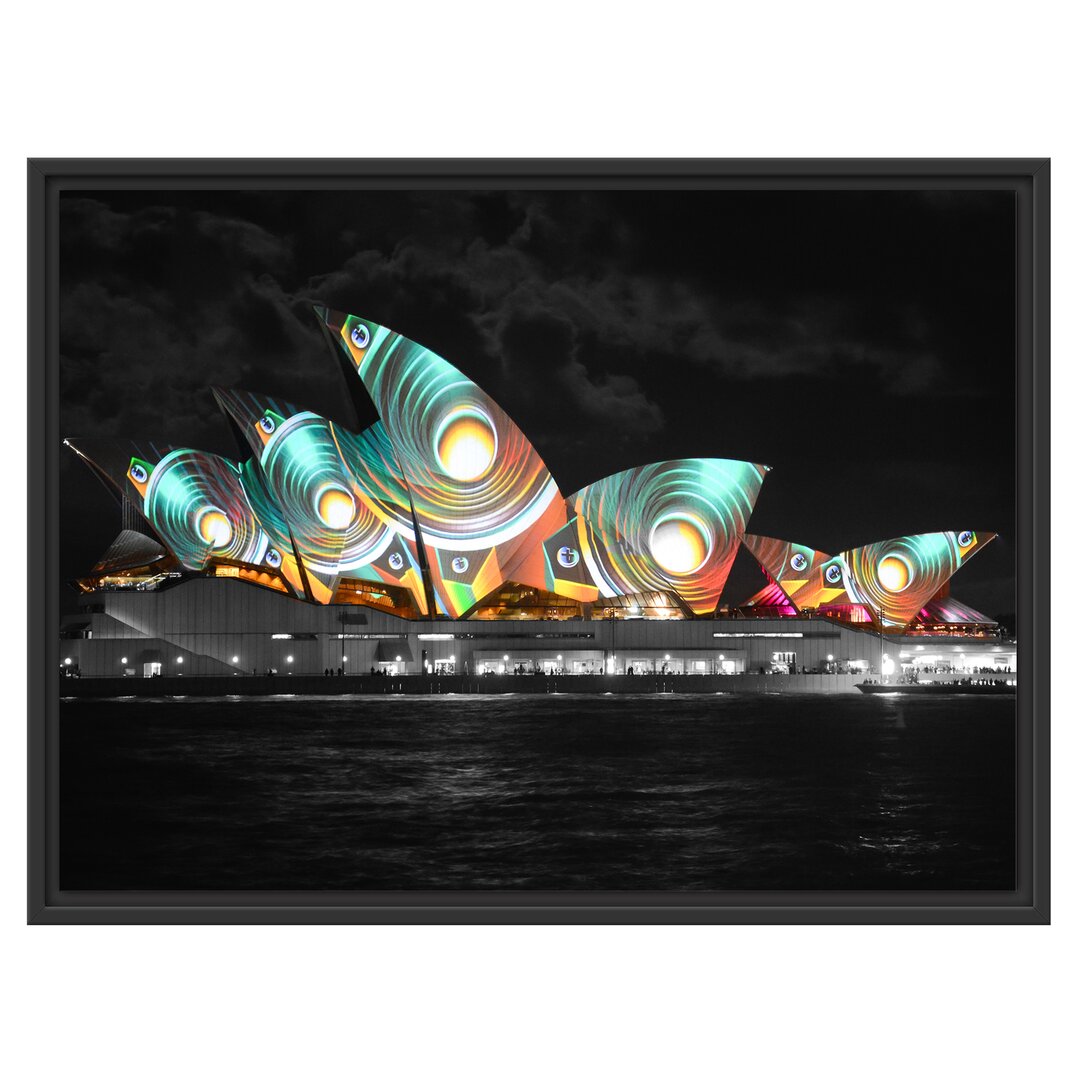 Gerahmtes Wandbild Sydney Opera House Pfauenaugen