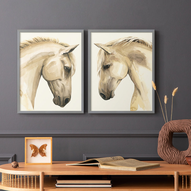 Impression encadrée Golden Palomino I-Premium - prête à être accrochée - aucun clou requis - aucun clou requis, Vert