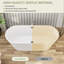 Baignoire de trempage autoportante ovale en acrylique 67 po avec drain escamotable noir mat et trop-plein L 67 po x l 31,5 po-125397131-124749564