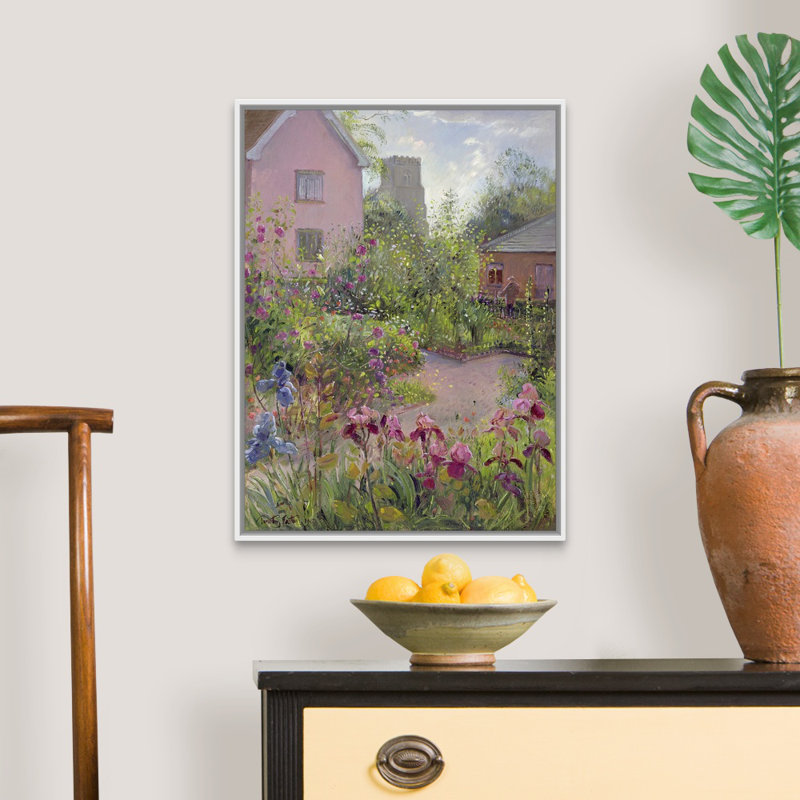 «Herb Garden at Noon» par Timothy Easton - reproduction d'art sur toile, H 26 po x l 20 po x P 1,75 po, Cadre flottant blanc