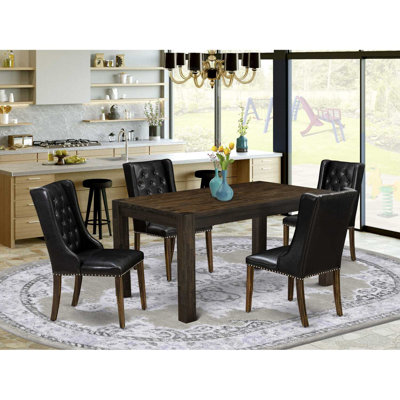 Geib Rubberwood Dining Table Set - Parsons Chairs with Rectangular Dining Table