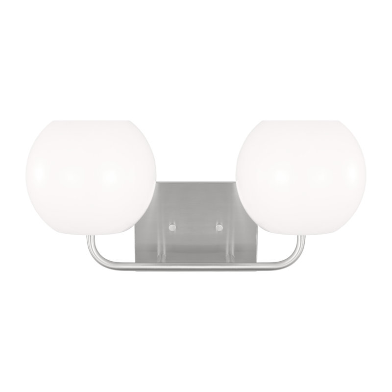 Éclairage pour meuble-lavabo à 2 lumières Jorund, Acier brossé, Non