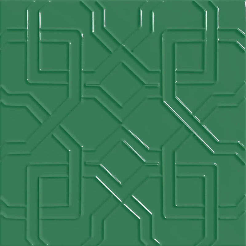 Carrelage mural 3D italien 6 po x 6 po Superclassica Path, Vert verde