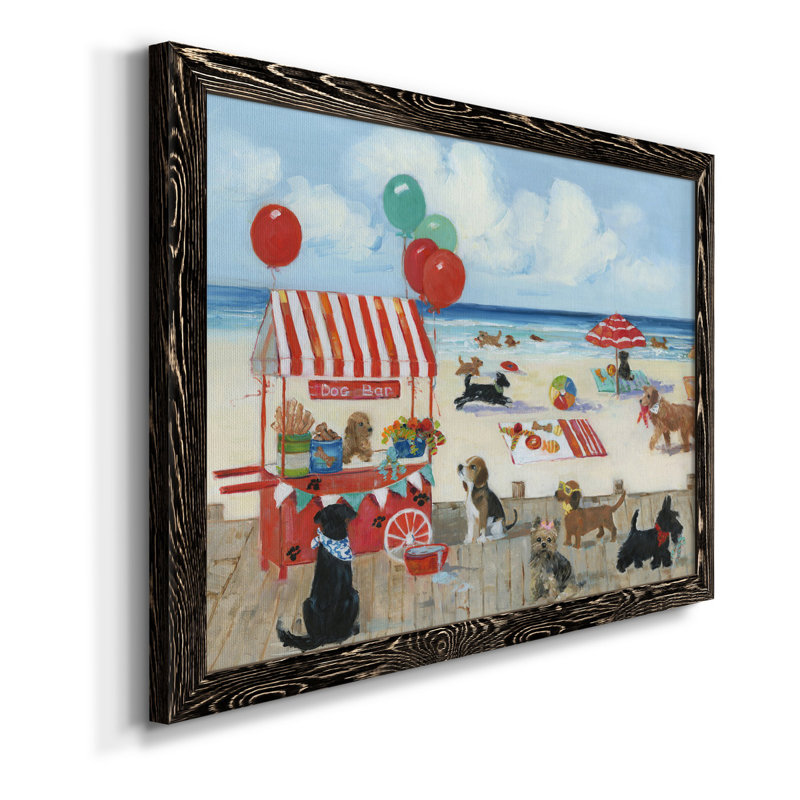 Beach Bark Park I - cadre photo, reproduction d'art sur toile, H 37,5 po x l 27,5 po x P 1,5 po, Noir