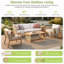 Ensemble de conversation pour patio avec canapé 3 places, chaises et 2 tables