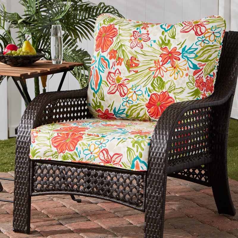 Coussin de siège pour chaise d'extérieur Lester, Brise florale