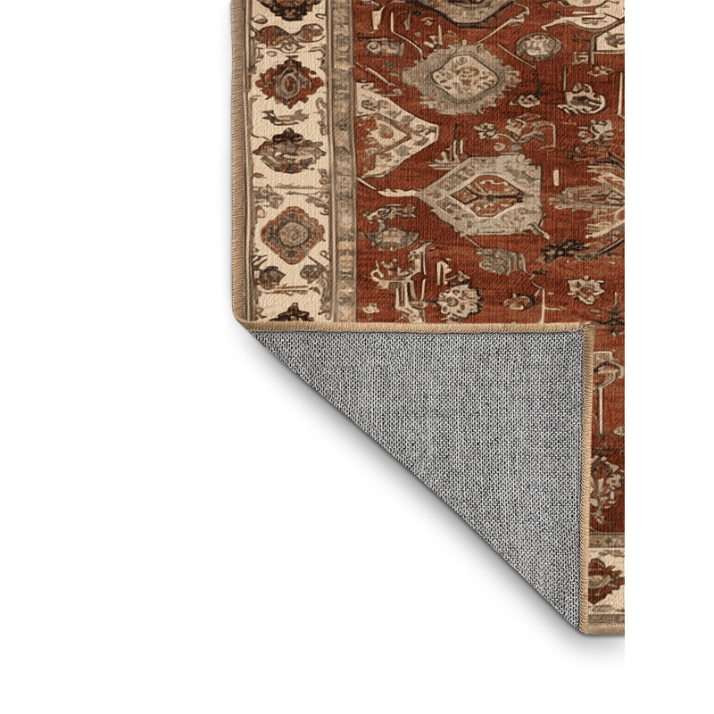 Tapis brun lavable à la machine, Rectangle 7 pi x 9 pi
