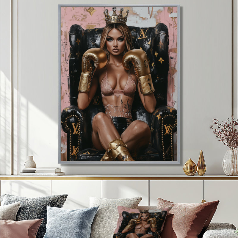 Décoration murale Dukes Up, H 32 po x l 24 po, White Picture Framed