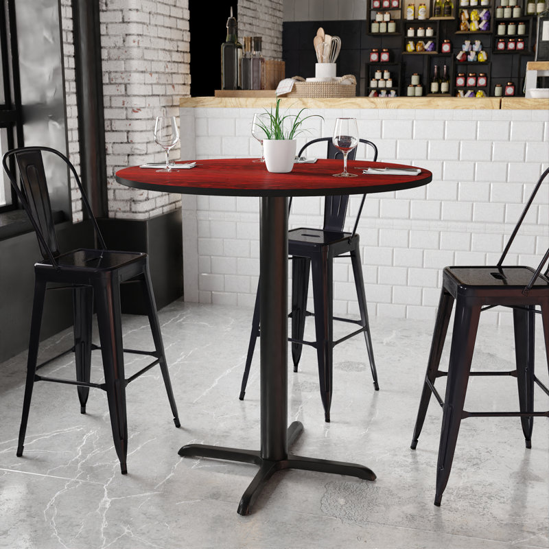 Plateau de table rond en stratifié Carrus, H 43,13 po x l 42 po x P 42 po, Acajou