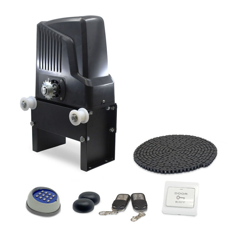 Black and Purple Sliding Gate Opener Kit with Remote Control
