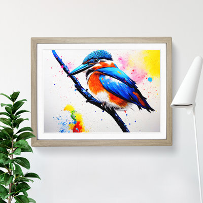 Kingfisher Bird Splash Vol.3 Abstract - Single Picture Frame Print