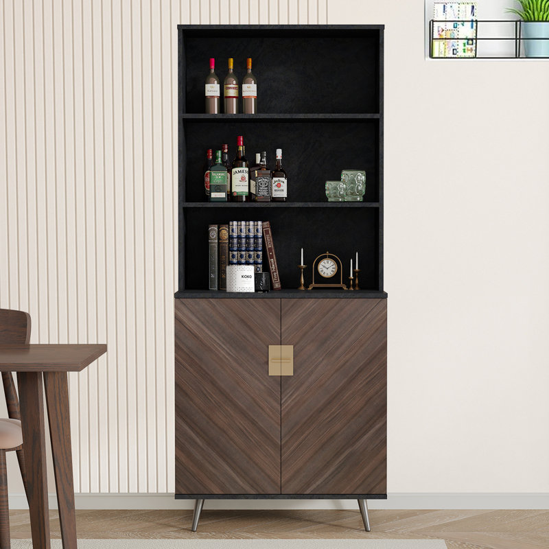 Armoire de bar avec portes et rangement rétro rétro