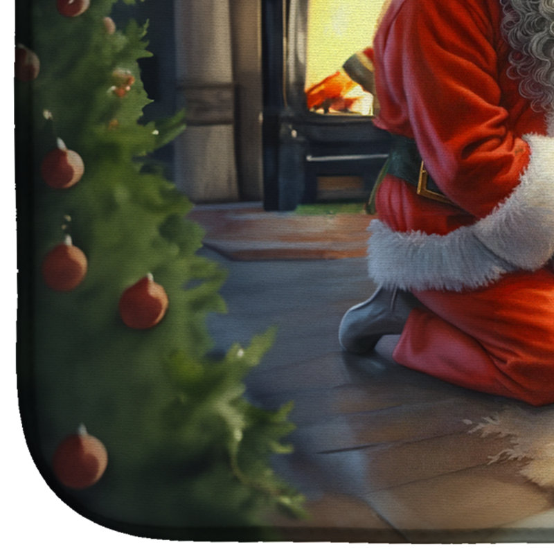 Tapis de vaisselle Dachshund and Santa Claus