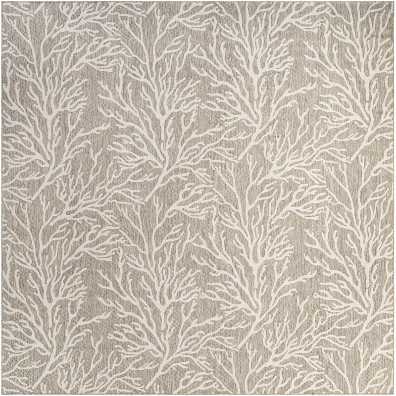 Tapis contemporain gris Azilynn, Carré 13 pi 1 po