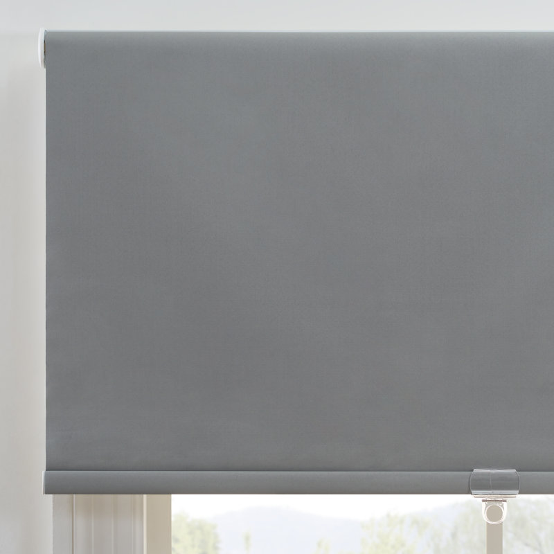 Cordless Blackout Roller Shade, 27" W x 72" L, Gray