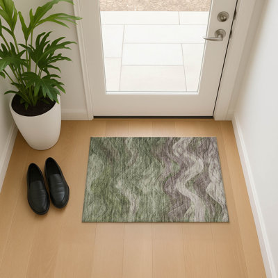 Premium Machine Washable Milardo AMF1700 Swirls Rug