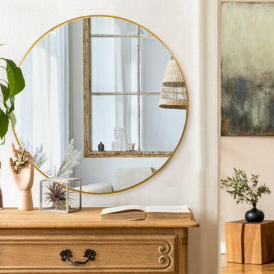 Akeela Aluminium Alloy Round Wall Bathroom Mirror