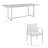 Trosclair 7 Piece Outdoor Patio Dining Table Set in Aluminum with Grey Cushions-104596853