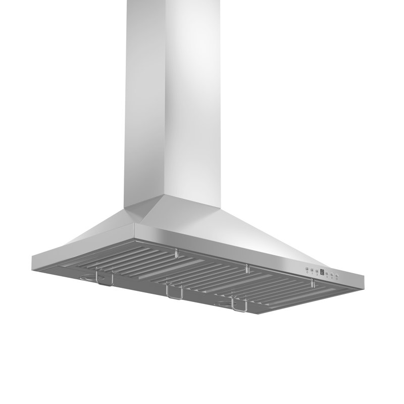 48" 400 CFM Convertible Wall Mount Range Hood, 430 Brushed Stainless Steel