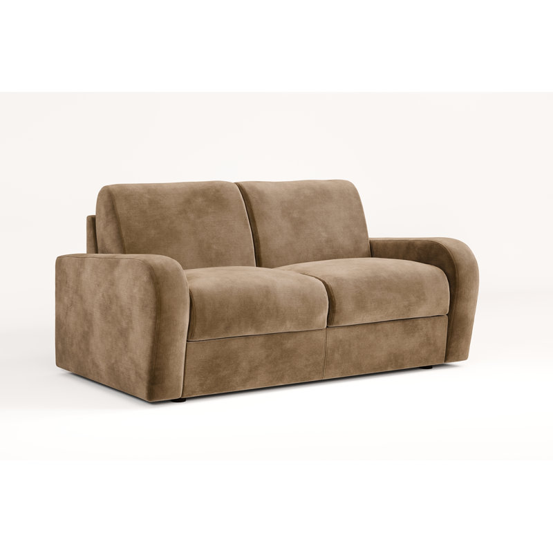 Jay-Be® Deco Sofa Bed with e-Sprung™ Mattress - Three seater - Luxe Velvet, 81cm H x 196cm W x 100cm D, Cedar