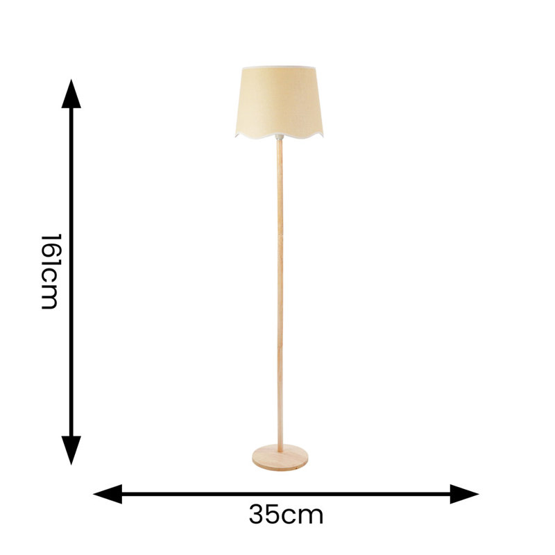 Rozana 161cm Traditional Floor Lamp, No, Natural