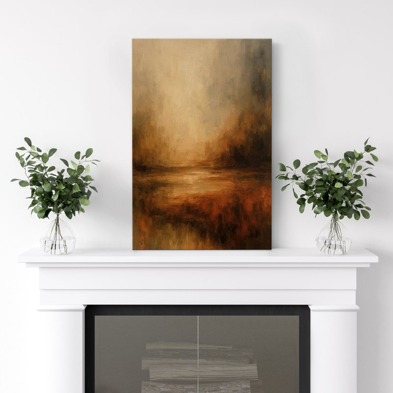 Art abstrait sur toile abstrait rouge et orange terreux, H 36 po x l 24 po, Toile tendue, Sans cadre