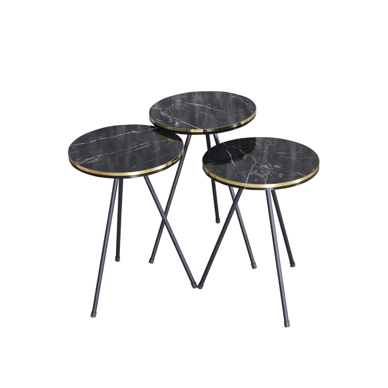 Corliss 14cm Console Table, Black Marble