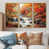 Toile avec cadre flottant or