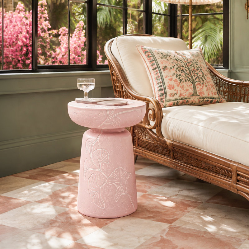 Table d'appoint d'extérieur Folia, Rose clair