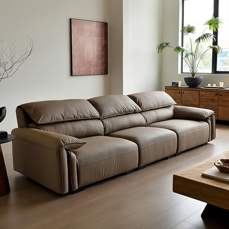 Coussin modulaire 100% polyester, H 32,28 po x l 110,24 po x P 38,58 po, Brun clair