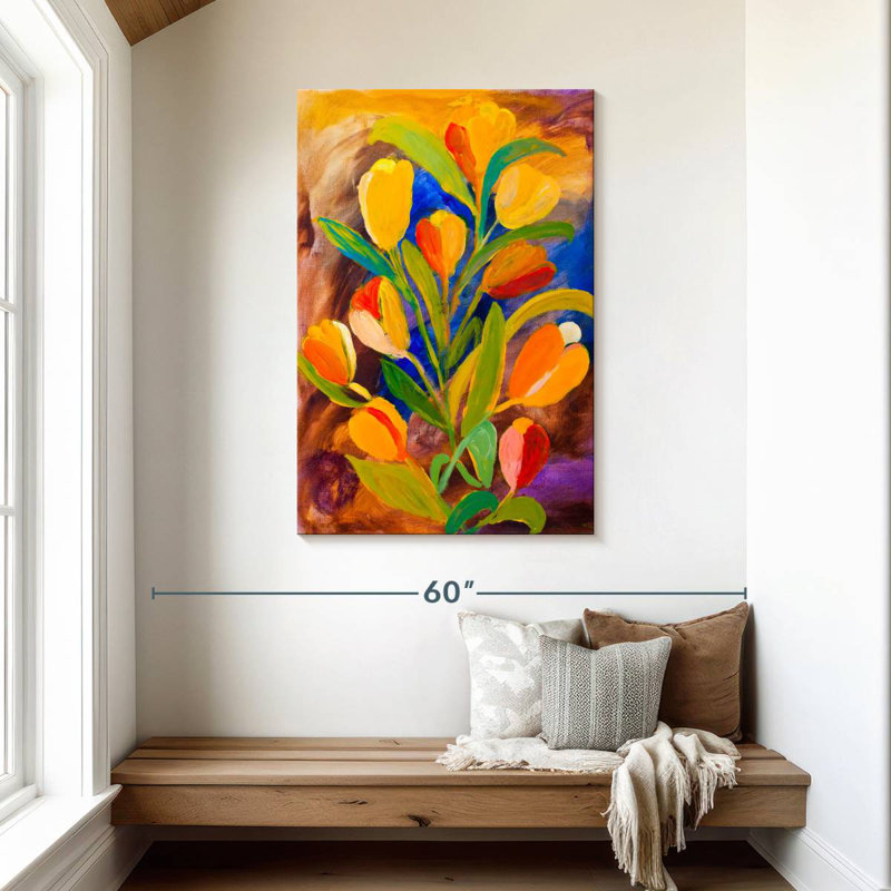 Avery gracieuses fleurs abstraites, H 45 po x l 30 po